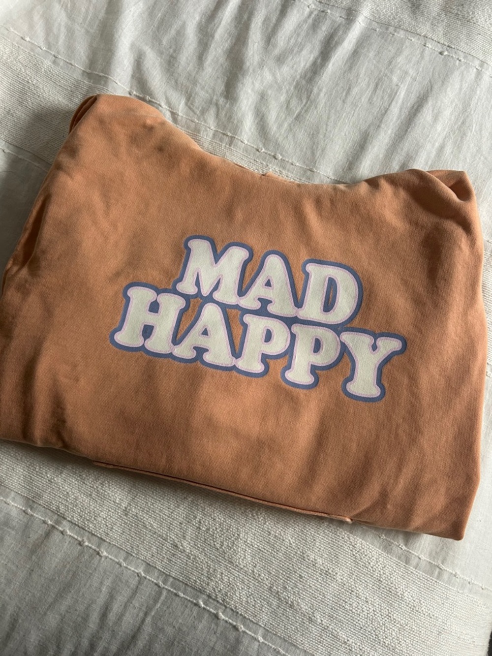 Madhappy Peach/ Orange Hoodie with White Stitching